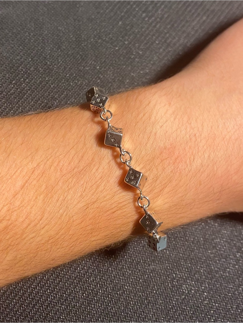 Silver Dice Bracelet